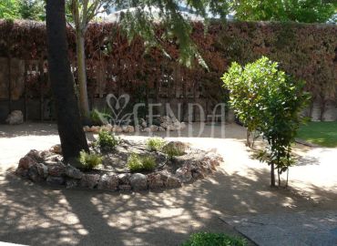 Paisajismo con islas arbóreas y privacidad